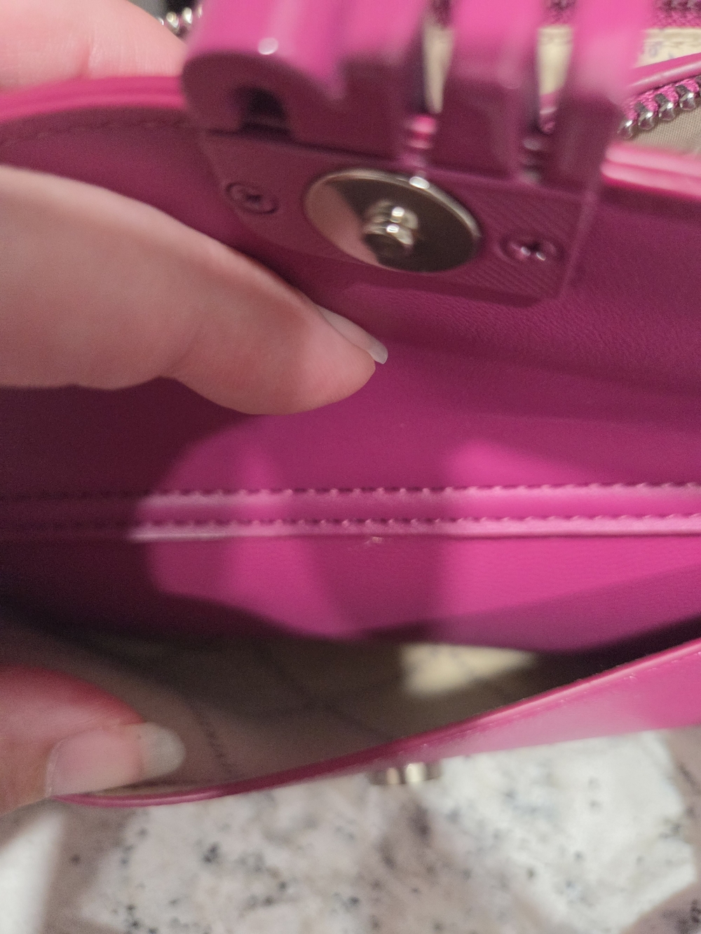Steve Madden Hot Pink Crossbody Bag with Detachable Logo Strap - Picture 7 of 10